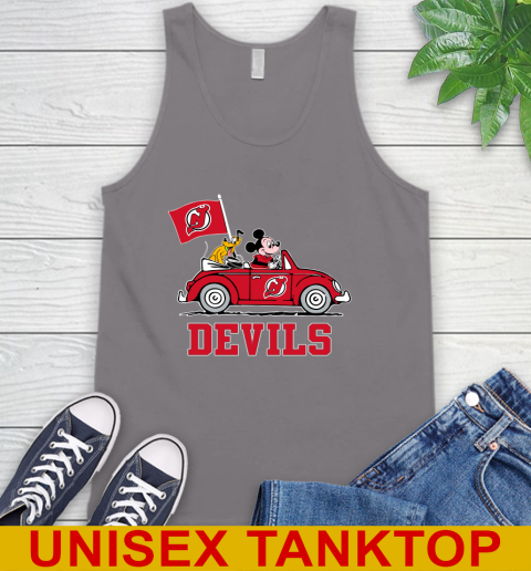 NHL Hockey New Jersey Devils Pluto Mickey Driving Disney Shirt Tank Top 7