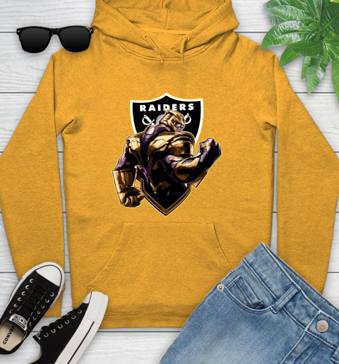 NFL Thanos Avengers Endgame Football Sports Oakland Raiders Youth Hoodie 3