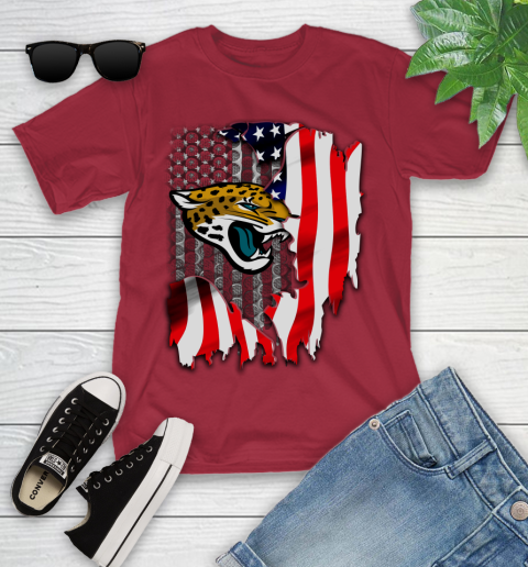 Jacksonville Jaguars NFL Football American Flag Youth T-Shirt 14