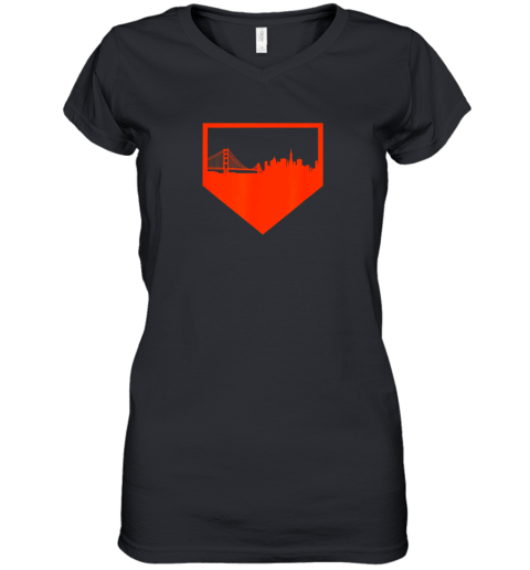 San Francisco Baseball Vintage SF Pride The City Giant Gift Women's V-Neck T-Shirt