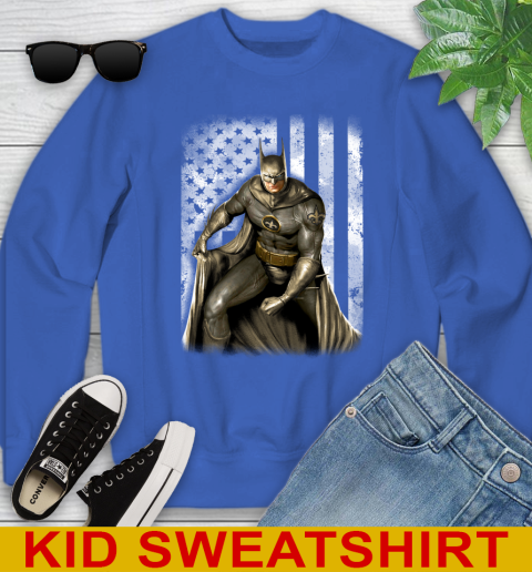 New Orleans Saints NFL Football Batman DC American Flag Shirt Youth Sweatshirt 6