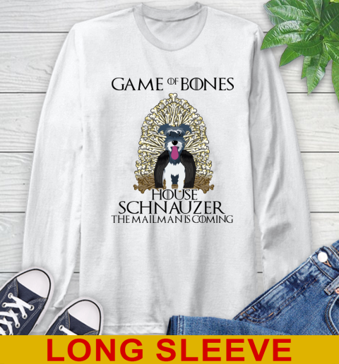 Game of bones house schnauzer dog the mailman is coming tshirt 47