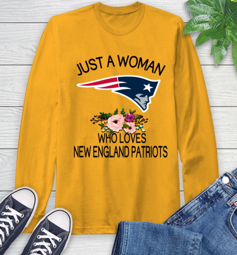 NFL Just A Woman Who Loves New England Patriots Football Sports Long Sleeve T-Shirt 2