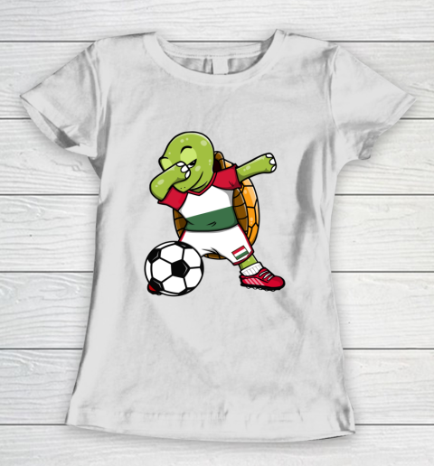 Dabbing Turtle Hungary Soccer Fans Jersey Hungarian Football Women's T-Shirt