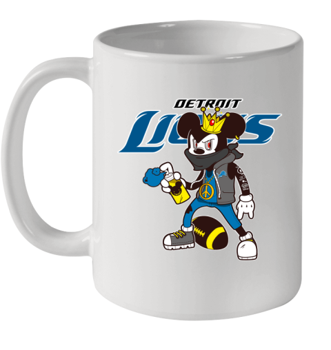 Detroit Lions NFL Football Mickey Peace Sign Sports Ceramic Mug 11oz