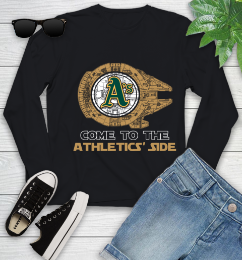 MLB Come To The Oakland Athletics Side Star Wars Baseball Sports Youth Long Sleeve