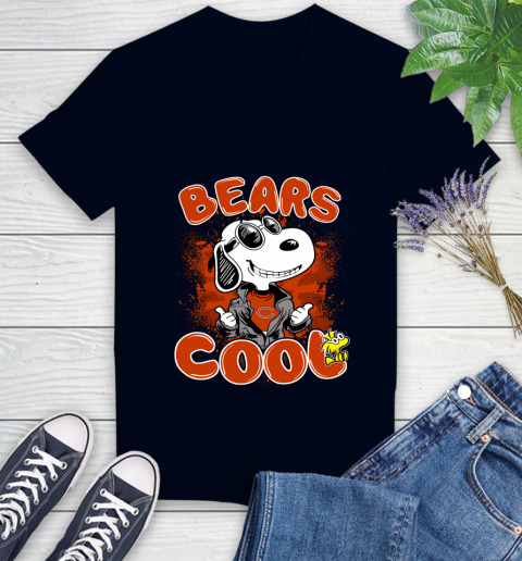 NFL Football Chicago Bears Cool Snoopy Shirt Women's V-Neck T-Shirt 2