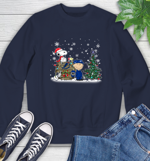 NHL Tampa Bay Lightning Snoopy Charlie Brown Woodstock Christmas Stanley Cup Hockey Sweatshirt 2