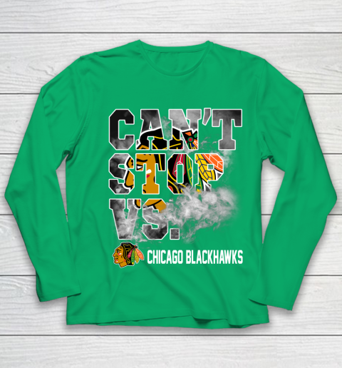 NHL Chicago Blackhawks Hockey Can't Stop Vs Youth Long Sleeve 4