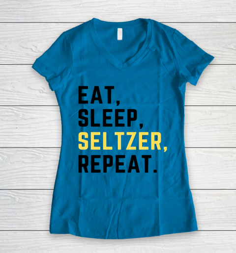 Bud Light Seltzer  Eat Sleep Seltzer Repeat Women's V-Neck T-Shirt 4