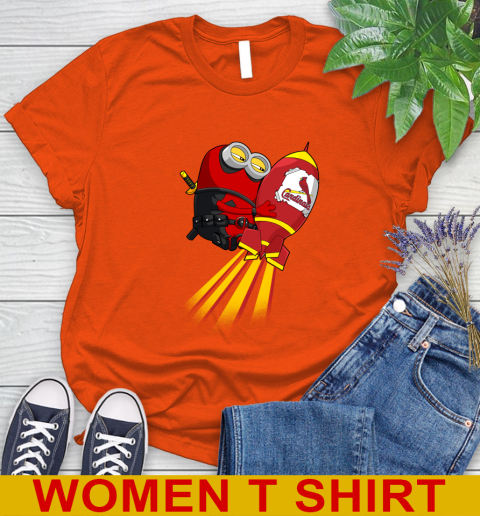 MLB Baseball St.Louis Cardinals Deadpool Minion Marvel Shirt Women's T-Shirt 3