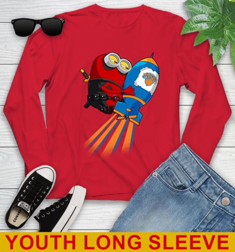 NBA Basketball New York Knicks Deadpool Minion Marvel Shirt Youth Long Sleeve 11