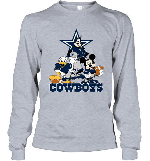 Dallas Cowboys Long Sleeve Gray NFL Shirt Front and Sleeve Graphic Logo  Men's M