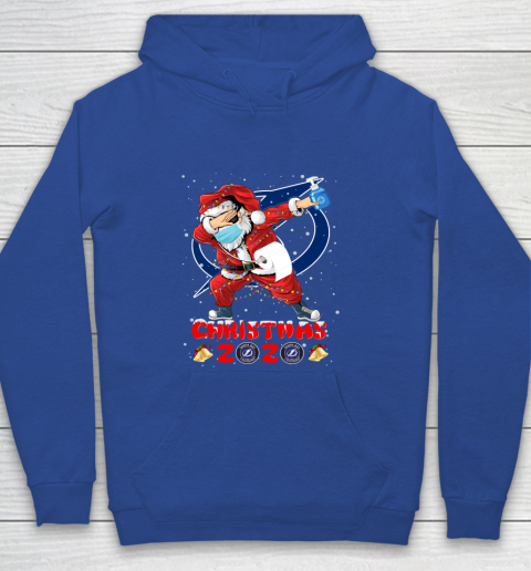 Tampa Bay Lightning Funny Santa Claus Dabbing Christmas 2020 NHL Youth Hoodie 6