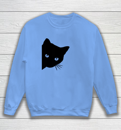 Black Cat Face Watching Funny Cat Halloween Gifts Cat Lovers T Shirt.QZSPTYUYC4 Sweatshirt 7
