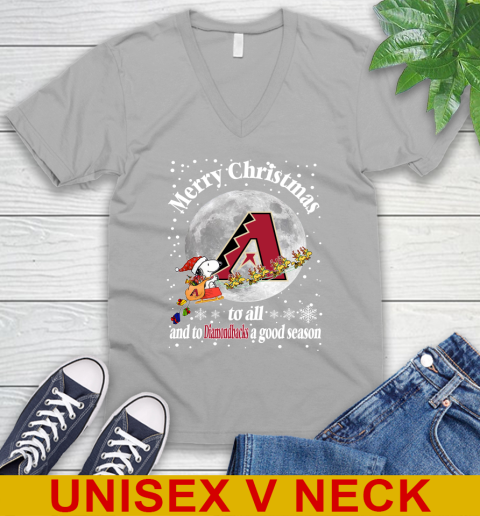 Arizona Diamondbacks Merry Christmas To All And To Diamondbacks A Good Season MLB Baseball Sports V-Neck T-Shirt 3