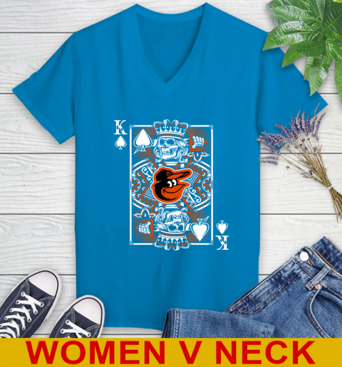 Baltimore Orioles MLB Baseball The King Of Spades Death Cards Shirt Women's V-Neck T-Shirt 7