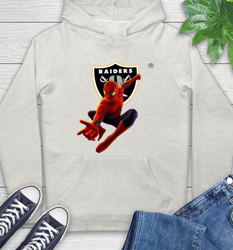 NFL Spider Man Avengers Endgame Football Oakland Raiders Hoodie 12
