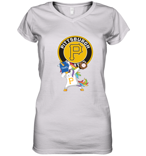 Hip Hop Dabbing Unicorn Flippin Love Pirate Women's V-Neck T-Shirt