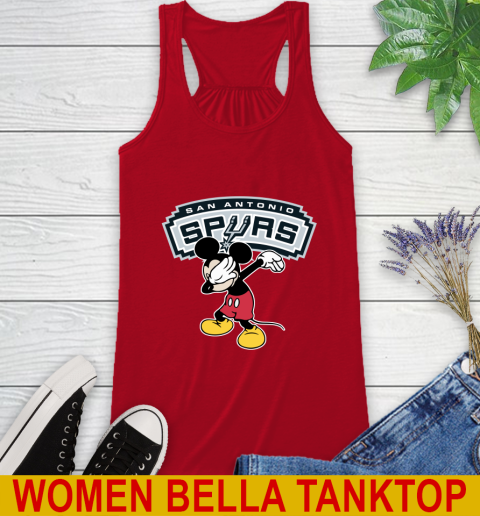 San Antonio Spurs NBA Basketball Dabbing Mickey Disney Sports Racerback Tank 6