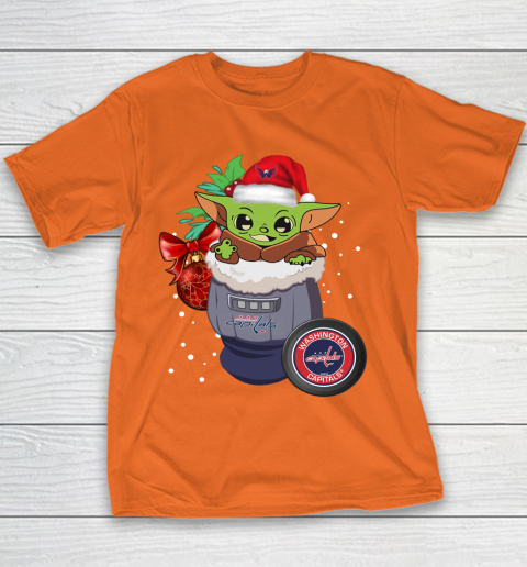 Washington Capitals Christmas Baby Yoda Star Wars Funny Happy NHL Youth T-Shirt 6