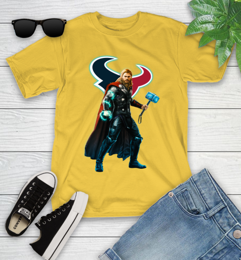 NFL Thor Avengers Endgame Football Houston Texans Youth T-Shirt 8
