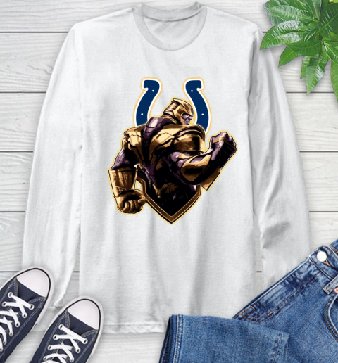 NFL Thanos Avengers Endgame Football Sports Indianapolis Colts Long Sleeve T-Shirt