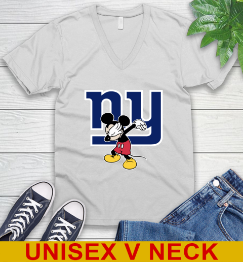 New York Giants NFL Football Dabbing Mickey Disney Sports V-Neck T-Shirt