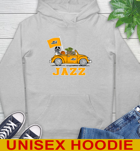 NBA Basketball Utah Jazz Darth Vader Baby Yoda Driving Star Wars Shirt Hoodie 6