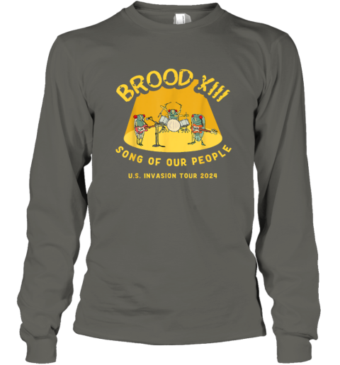 Cicada Brood XIII Invasion 2024 Cicada Long Sleeve T-Shirt lrjz cicada brood xiii invasion 2024 cicada long sleeve tee 14 front charcoal