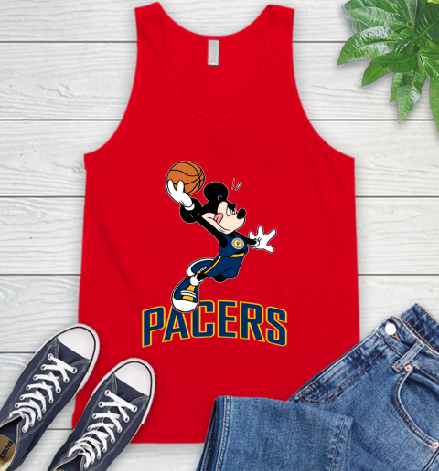 NBA Basketball Indiana Pacers Cheerful Mickey Mouse Shirt Tank Top 6