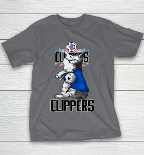 NBA Basketball My Cat Loves LA Clippers Youth T-Shirt 5