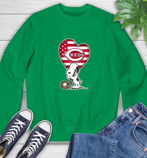 Cincinnati Reds MLB Baseball The Peanuts Movie Adorable Snoopy Sweatshirt 6