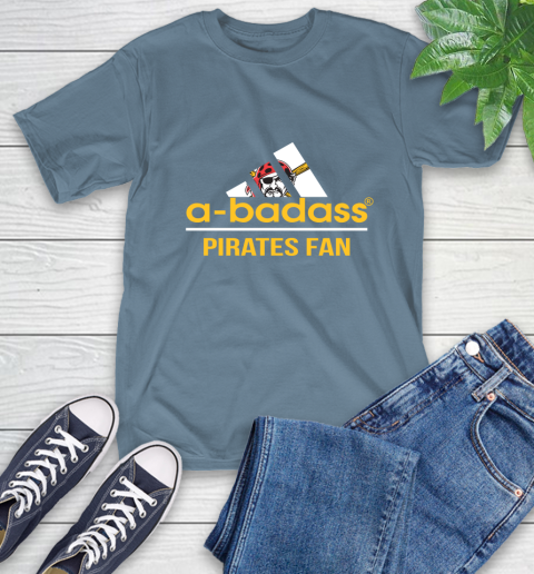MLB A Badass Pittsburgh Pirates Fan Adidas Baseball Sports T-Shirt 8