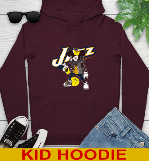 Utah Jazz NBA Basketball Mickey Peace Sign Sports Youth Hoodie 8 Utah Jazz NBA Basketball Mickey Peace Sign Sports Youth Hoodie - Image 8