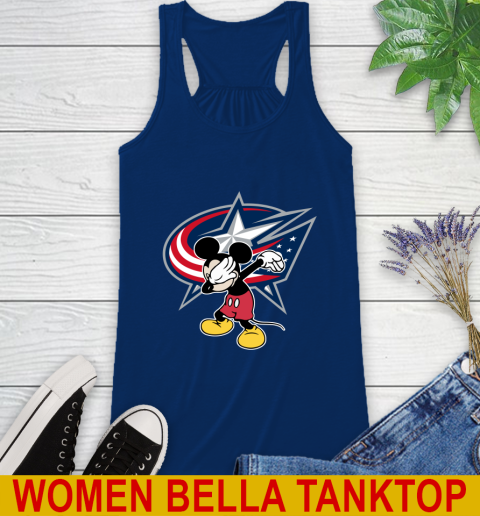 Columbus Blue Jackets NHL Hockey Dabbing Mickey Disney Sports Racerback Tank 9