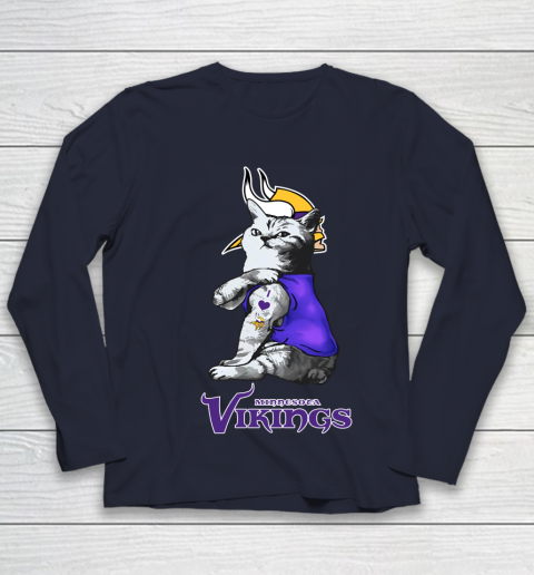 NFL Football My Cat Loves Minnesota Vikings Youth Long Sleeve 2
