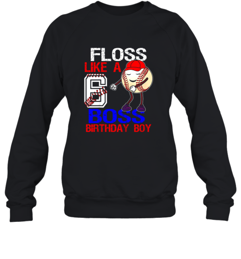 Kids 6 Year Old Birthday Baseball Shirt 6th Boy Gift Sweatshirt