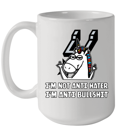 San Antonio Spurs NBA Basketball Unicorn I'm Not Anti Hater I'm Anti Bullshit Ceramic Mug 15oz