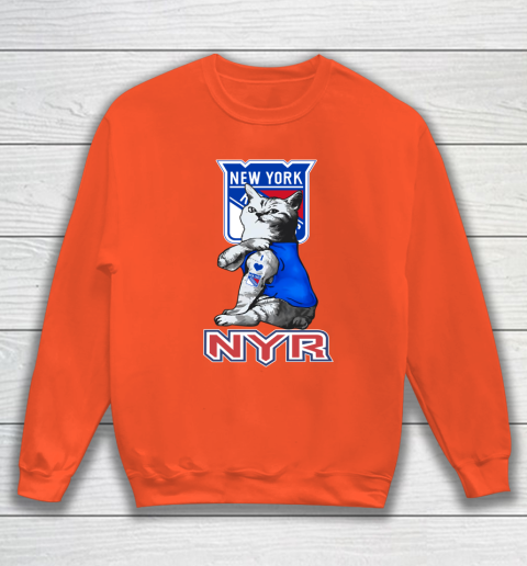 NHL My Cat Loves New York Rangers Hockey Sweatshirt 3