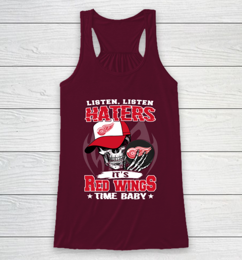 Listen Haters It is WINGS Time Baby NHL Racerback Tank 2
