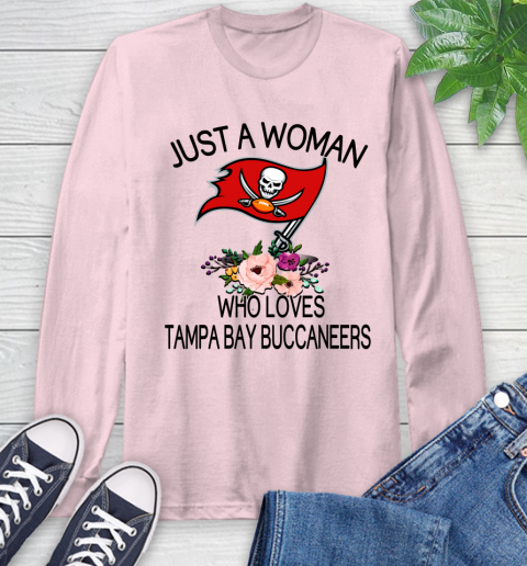 NFL Just A Woman Who Loves Tampa Bay Buccaneers Football Sports Long Sleeve T-Shirt 8
