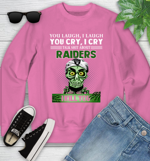 NFL Talk Shit About Oakland Raiders I Kill You Achmed The Dead Terrorist Jeffrey Dunham Football Youth Sweatshirt 6