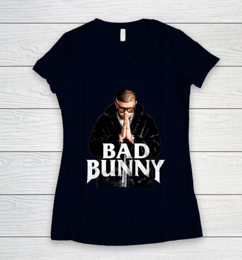 Top Best Design Bad Bunny Women's V-Neck T-Shirt 2