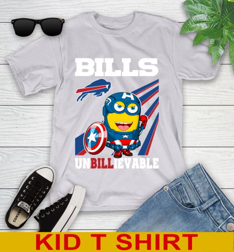 NFL Football Buffalo Bills Captain America Marvel Avengers Minion Shirt Youth T-Shirt 4