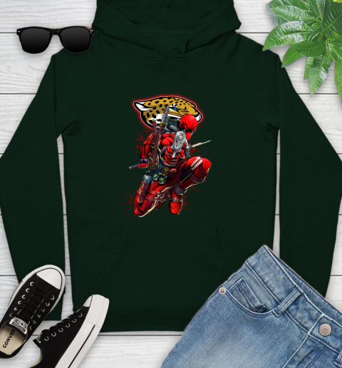 NFL Deadpool Marvel Comics Sports Football Jacksonville Jaguars Youth Hoodie 13