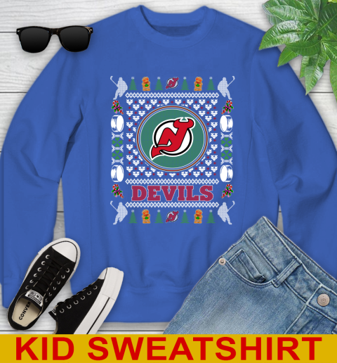 New Jersey Devils Merry Christmas NHL Hockey Loyal Fan Youth Sweatshirt 6