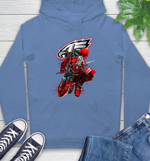 NFL Deadpool Marvel Comics Sports Football Philadelphia Eagles Hoodie 11