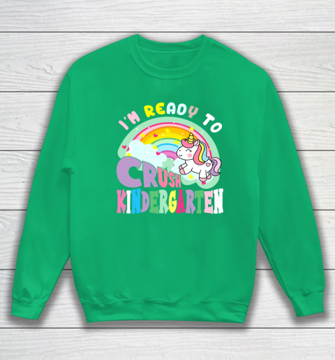 Back to school shirt ready to crush kindergarten unicorn Sweatshirt 5