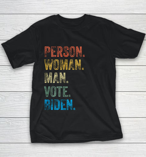 Person Woman Man Vote Biden Distressed Vintage Voting Youth T-Shirt